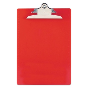Saunders 21601 1 in. Clip Cap 8-1/2 in. x 12 in. Sheets Recycled Plastic Clipboard With Ruler Edge - Red