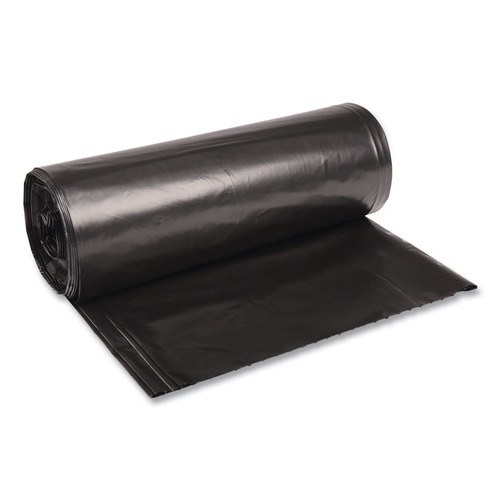  | Boardwalk X7658XKKR01 38 in. x 58 in. 60 gal. 1.6 mil Recycled Low-Density Polyethylene Can Liners - Black (100/Carton) image number 0
