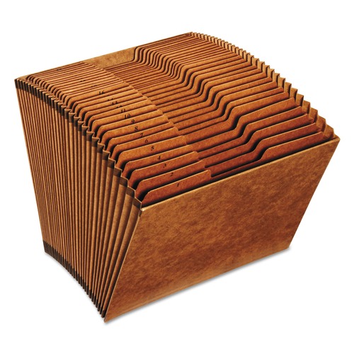 File Folders | Pendaflex R217DHD Heavy-Duty 1/3-Cut Tabs Open-Top 31-Section Expanding Stadium File - Letter Size/Redrope image number 0