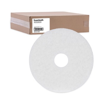 Boardwalk BWK4015WHI 15 in. Diameter Polishing Floor Pads - White (5/Carton)