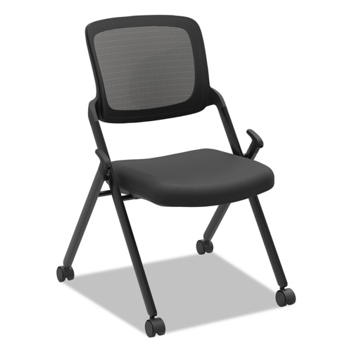 Office Chairs | HON HVL304.VA10.T VL304 250 lbs. Capacity 19 in. Seat Height Mesh Back Nesting Chair - Black (2/Carton) image number 0
