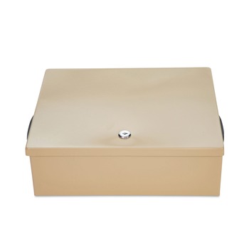 CONTROLTEK 500134 14.38 in. x 11 in. x 4.13 in. 1-Compartment Jumbo Locking Cash Box - Sand