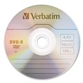  | Verbatim 95102 4.7 GB 16X DVD-R Discs Spindle - Silver (100/Pack) image number 1