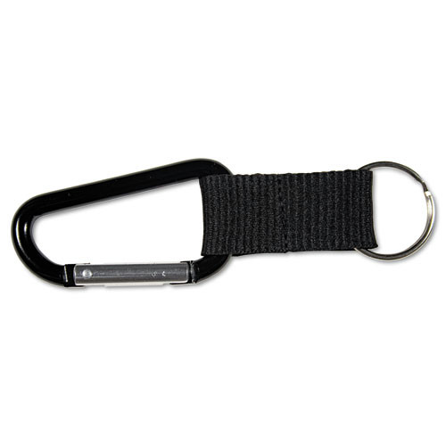 Label & Badge Holders | Advantus 75556 Aluminum Split Key Rings Carabiner Key Chains - Black (10/Pack) image number 0
