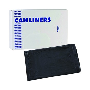 Boardwalk H6036HBK 30 in. x 36 in. 30 gal. 0.65 mil Linear Low Density Industrial Flat Pack Can Liners - Black (200/Carton)