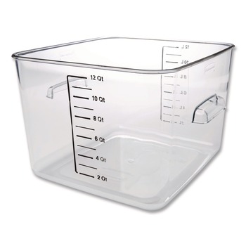 Rubbermaid Commercial FG631200CLR Square Storage Container 12 qt 10.5 x 11.31 x 7.75 Clear Plastic