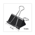 Binding Spines & Combs | Universal UNV11112 Binder Clips with Storage Tub - Large, Black/Silver (12/Pack) image number 4