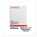 File Folders | Universal UNV56601EE 11 in. x 8.5 in. Embossed Leather Grain Paper 2-Pocket Portfolio - Light Blue (25/Box) image number 2