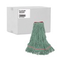  | Boardwalk BWK503GNNB Premium Standard Cotton/Rayon Fiber Mop Head - Large, Green (12/Carton) image number 2