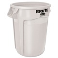 Trash & Waste Bins | Rubbermaid Commercial FG263200WHT 32 gal. Plastic Vented Round Brute Container - White image number 1