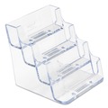 Desktop Organizers | Deflecto 70841 3.94 in. x 3.5 in. x 3.75 in. Plastic 4-Pocket Business Card Holder - Clear image number 1