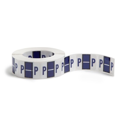 Labels | Smead 67086 1 in. x 1.25 in. "P" End Tab Filing Label - White/Violet (500/Roll) image number 0
