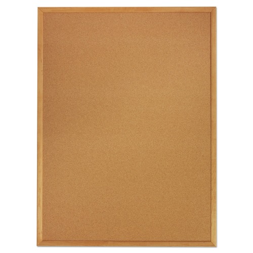  | Quartet 303 36 in. x 24 in. Classic Series Cork Bulletin Board - Tan Surface, Oak Fiberboard Frame image number 0