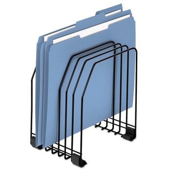 Fellowes Mfg Co. 68112 7.38 in. x 5.88 in. x 8.25 in. Letter to Legal Size Files 7 Sections Wire Organizer - Black