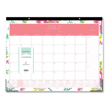 Blue Sky 107938 22 in. x 17 in. 12-Month (Jul 2025-Jun 2026) Day Designer Peyton Academic Desk Pad - Black Binding/Clear Corners