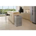 Trash & Waste Bins | Rubbermaid Commercial FGSC18EPLSM 20 Gallon Steel Designer Line Silhouettes Waste Receptacle - Silver Metallic image number 3