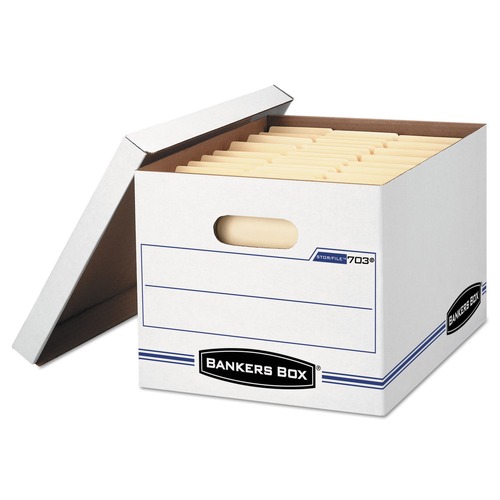 Boxes & Bins | Bankers Box 57036-04 STOR/FILE 12.5 in. x 16.25 in. x 10.5 in. Letter/Legal Files Storage Box - White (6/Pack) image number 0
