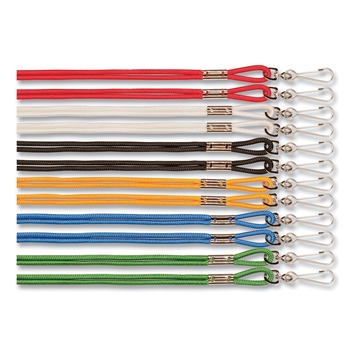 OFFICE AND OFFICE SUPPLIES | Champion Sports 126ASST 20 in. Long Metal J-Hook Fastener Lanyard - Assorted Colors (1-Dozen)