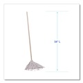 Mops | Boardwalk BWK120C Handle/Deck Mops with No. 20 Head and 54 in. Handle - White Cotton Head/Natural Wood Handle (6/Carton) image number 7
