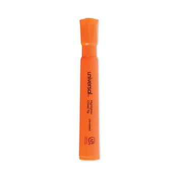 Universal UNV08863 Fluorescent Ink Chisel Tip Desk Highlighters - Orange (1 Dozen)