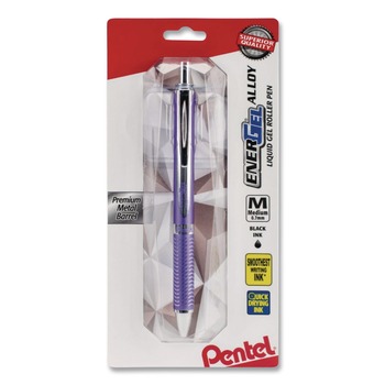 Pentel BL407V-V 0.7 mm EnerGel Alloy RT Gel Pen - Medium/Violet Ink/Violet Barrel