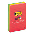 Notebooks & Pads | Post-it Notes Super Sticky 660-3SSAN 4 in. x 6 in. Note Ruled Pads - Playful Primary Collection Colors (3/Pack) image number 0