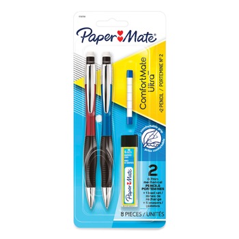 PENCILS | Paper Mate 1738796 0.7 mm HB No. 2 ComfortMate Ultra Pencil Starter Set - Black Lead/Assorted Barrel Colors (2/Set)