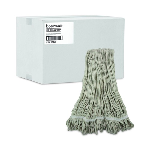 Just Launched | Boardwalk BWK4024CCT Pro Loop Web/Tailband Cotton Wet Mop Head (12/Carton) image number 0