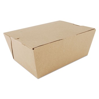 CLEANING AND SANITATION | SCT SCH 0734 ChampPak 7.75 in. x 5.5 in. x 3.5 in. #4 Carryout Boxes - Kraft (160/Carton)