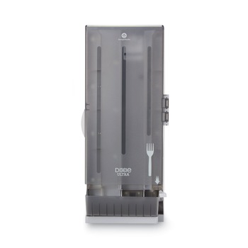 Dixie SSFPD120 10 in. x 8.78 in. x 24.75 in. SmartStock Utensil Fork Dispenser - Smoke