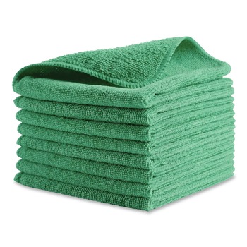 CLEANING CLOTHS | Rubbermaid Commercial 1820578 12 in. x 12 in. Microfiber Cleaning Cloths - Green (24/Pack)