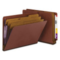 File Folders | Smead 26865 8 SafeSHIELD Fasteners 3 in. Expansion 3 Dividers Letter Size End Tab Pressboard Classification Folders - Red (10/Box) image number 0