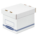 Boxes & Bins | Bankers Box 4662101 6.25 in. x 8.13 in. x 6.5 in. Organizer Storage Boxes - Small, White/Blue (12/Carton) image number 0