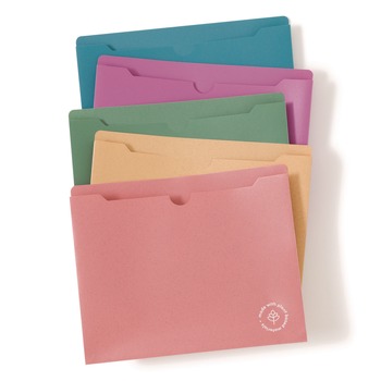 U Brands 6595U01-12 U-Eco Straight Tab Poly File Jackets - Assorted/Letter Size (10/Pack)