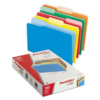 Pendaflex 4350 1/3 ASST 1/3-Cut Tabs Assorted Legal Size Interior File Folders - Assorted Colors (100/Box)