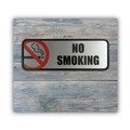Floor Signs & Safety Signs | Cosco 098207 9 in. x 3 in. No Smoking Brushed Metal Office Sign - Silver image number 2
