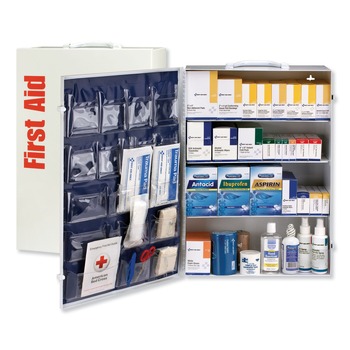 First Aid Only 90576 ANSI Class Bplus 4 Shelf First Aid Station with Medications with Metal Case (1-Kit)