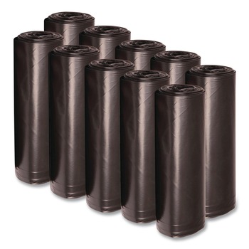 TRASH WASTE BINS | Boardwalk X7658XKKR01 38 in. x 58 in. 60 gal. 1.6 mil Recycled Low-Density Polyethylene Can Liners - Black (100/Carton)