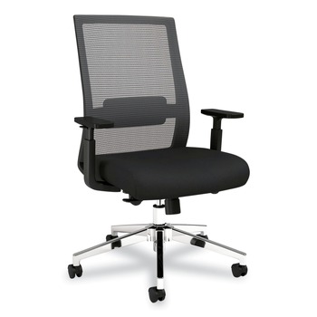 OFFICE CHAIRS | Alera ALEAD41BME17 18.15 in. to 21.89 in. Seat Height Supports 275 lbs. Ashdale Ergonomic Fabric Swivel Task Chair - Black Seat/Back, Silver Base