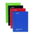 Notebooks & Pads | Universal UNV66614 10.5 in. x 8 in. 1-Subject Medium/College Rule Wirebound Notebook - Assorted Cover Colors (4/Pack) image number 1
