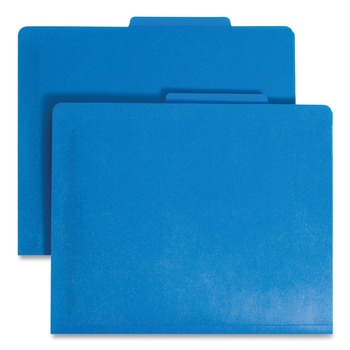 Smead 14045 2 in. Expansion Six-Section Poly Classification Folders - Blue Exterior/Letter Size (10/Box)