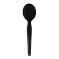Cutlery | Boardwalk BWKSSHWPSBIW Heavyweight Wrapped Polystyrene Soup Spoons - Black (1000/Carton) image number 2