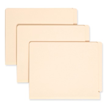 Smead 26825 2 in. Expansion 4-Fastener End Tab Classification Folders - Letter Size/Manila Exterior (10/Box)