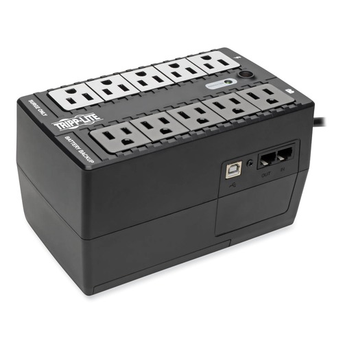 Surge Protectors | Tripp Lite INTERNET550U 10 Outlets 550 VA 420 Joules Internet Office Ultra-Compact Desktop Standby UPS USB image number 0