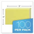 Flash Cards | Oxford 7320 CAN 3 in. x 5 in. Unruled Index Cards - Canary (100/Pack) image number 2