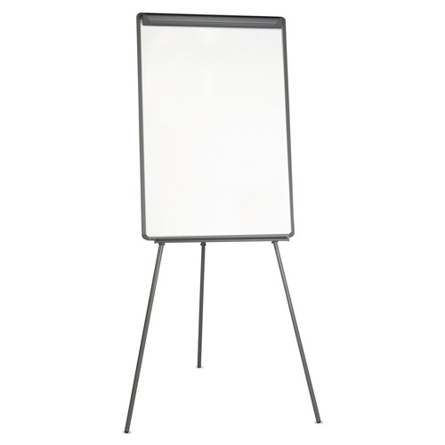 Easels | MasterVision EA2300045 22.5 in. x 42 in. Basic Tripod Melamine Presentation Easel - White/Black image number 0