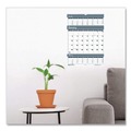 Back to School Sale | House of Doolittle 343 14-Month: Dec 2025 to Jan 2027 15.5 in. x 22 in. Bar Harbor Recycled Wirebound 3-Months-Per-Page Wall Calendar - White/Blue/Gray image number 3