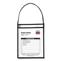 Label & Badge Holders | C-Line 41922 75 Sheet Capacity 1-Pocket 9 in. x 12 in. Shop Ticket Holder with Strap - Black (15/Box) image number 1