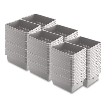 Rubbermaid Commercial FG335192GRAY 17.3 in. x 7 in. x 21.5 in. Bus/Utility Box - Gray (1-Pallet)