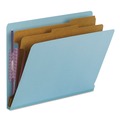 File Folders | Smead 26781 2 in. Expansion End Tab Pressboard Classification Folders with 6 SafeSHIELD Fasteners - Letter Size/Blue (10/Box) image number 0